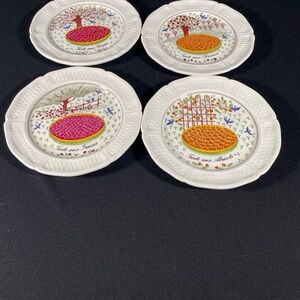 GIEN France Les Tartes 6.25” Cocktail Plates.  Set of 4.